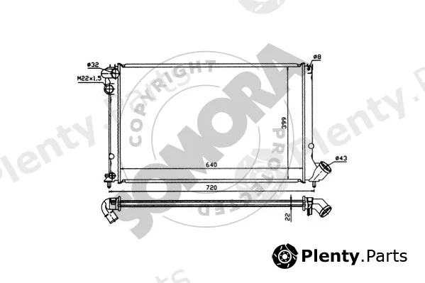 Somora 223240 — Radiator, engine cooling