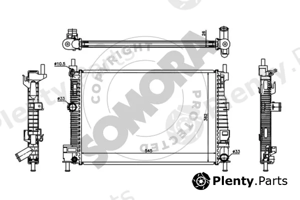 Somora 162940 — Radiator, engine cooling