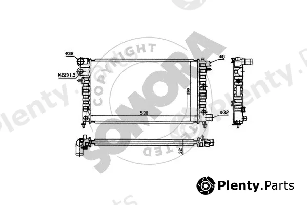 Somora 050241 — Radiator, engine cooling