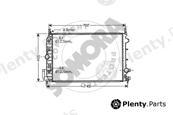 Somora 210640K — Radiator, engine cooling