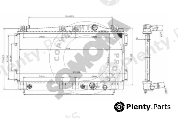 Somora 032040 — Radiator, engine cooling
