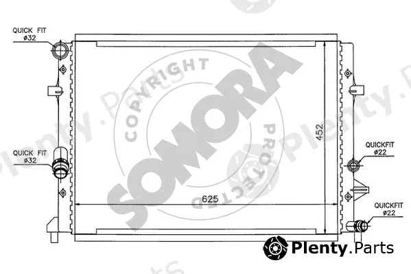 Somora 351040H — Radiator, engine cooling
