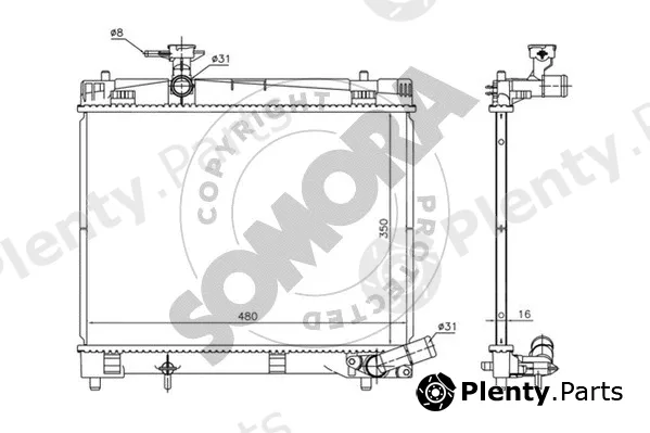 Somora 310440A — Radiator, engine cooling