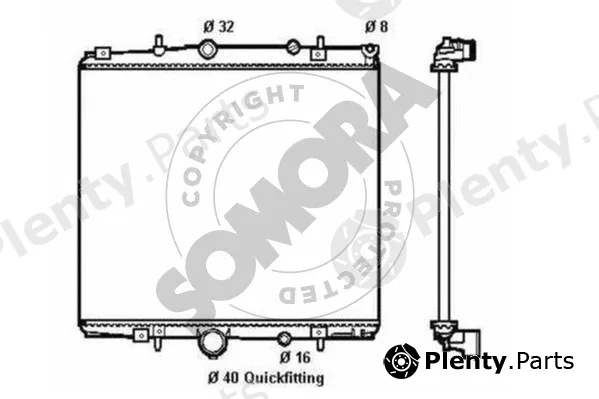 Somora 085040B — Radiator, engine cooling