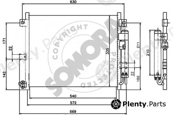 Somora 166260 — Condenser, air conditioning