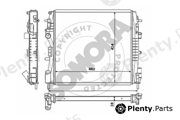 Somora 244440 — Radiator, engine cooling