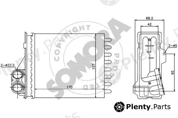 Somora 073050 — Heat Exchanger, interior heating
