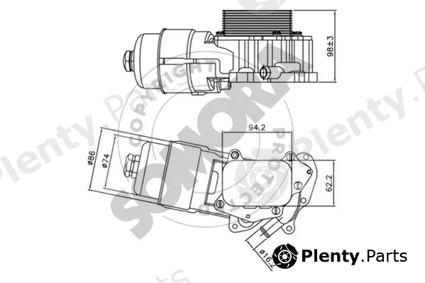 Somora 054265 — Oil Cooler, engine oil