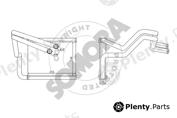 Somora 138050 — Heat Exchanger, interior heating