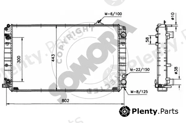 Somora 024040A — Radiator, engine cooling