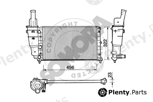 Somora 081243 — Radiator, engine cooling