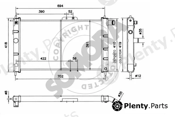 Somora 061040F — Radiator, engine cooling