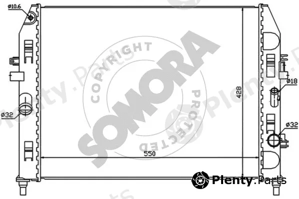 Somora 166240 — Radiator, engine cooling
