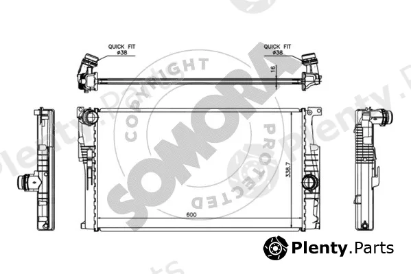 Somora 040840 — Radiator, engine cooling