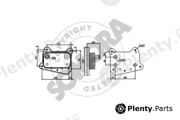 Somora 171365E — Oil Cooler, engine oil