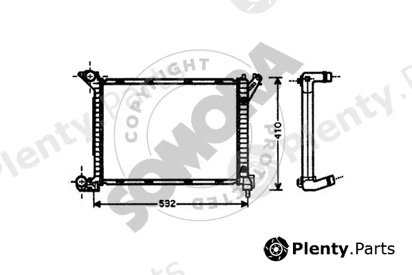 Somora 040043 — Radiator, engine cooling