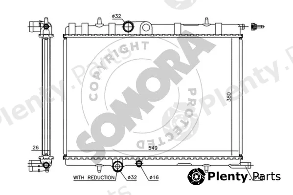 Somora 220740D — Radiator, engine cooling