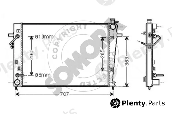Somora 136540C — Radiator, engine cooling