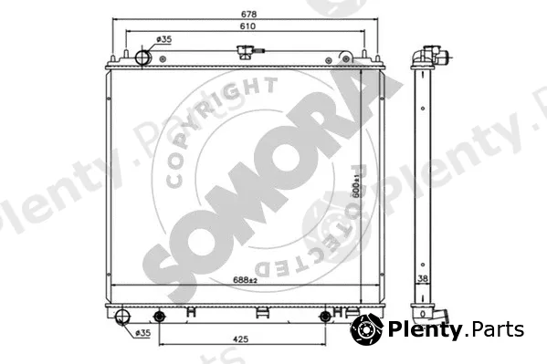 Somora 196240A — Radiator, engine cooling