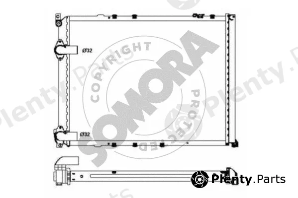 Somora 242040L — Radiator, engine cooling