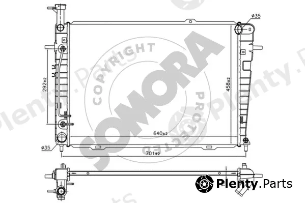 Somora 136540B — Radiator, engine cooling