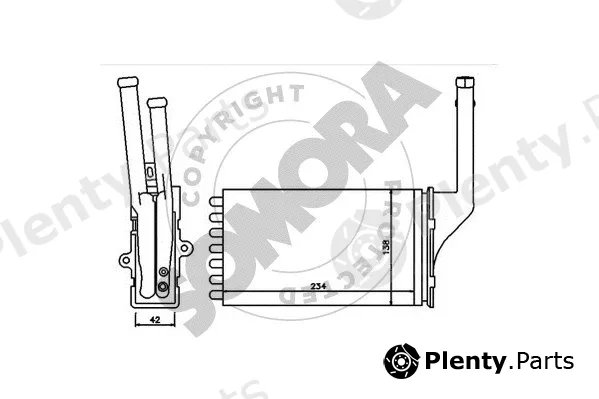 Somora 050250 — Heat Exchanger, interior heating