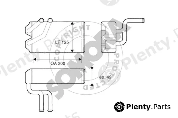 Somora 262050 — Heat Exchanger, interior heating