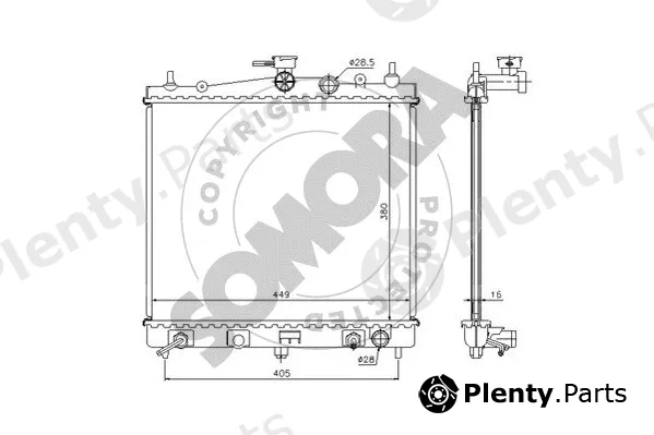 Somora 191040A — Radiator, engine cooling