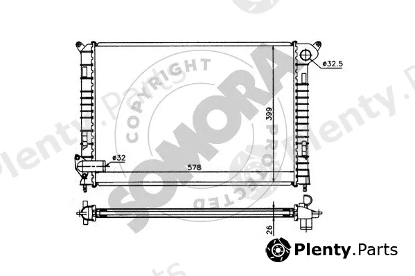 Somora 040041 — Radiator, engine cooling
