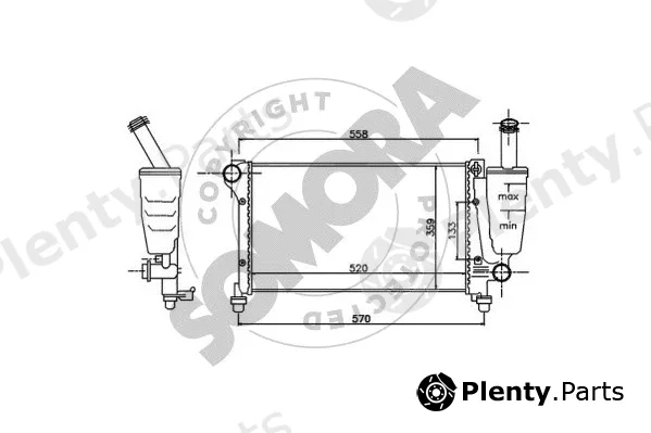 Somora 080540 — Radiator, engine cooling