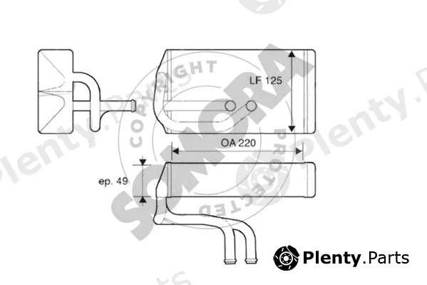 Somora 261050 — Heat Exchanger, interior heating