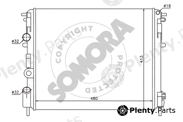 Somora 240942A — Radiator, engine cooling