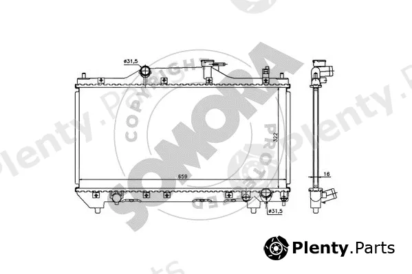 Somora 311745 — Radiator, engine cooling