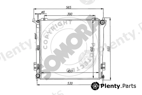 Somora 112140B — Radiator, engine cooling