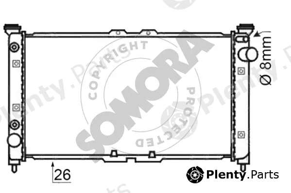 Somora 160840K — Radiator, engine cooling