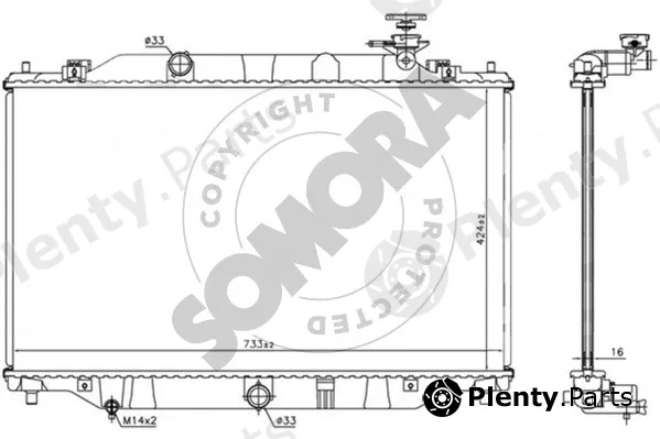 Somora 169540 — Radiator, engine cooling