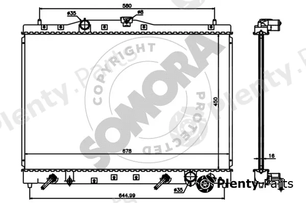 Somora 124540 — Radiator, engine cooling
