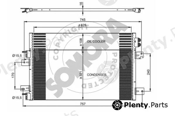 Somora 033160A — Condenser, air conditioning