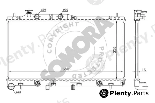 Somora 332340B — Radiator, engine cooling