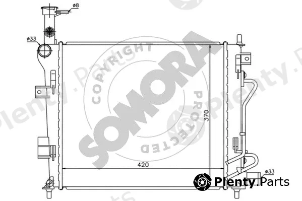 Somora 110240A — Radiator, engine cooling