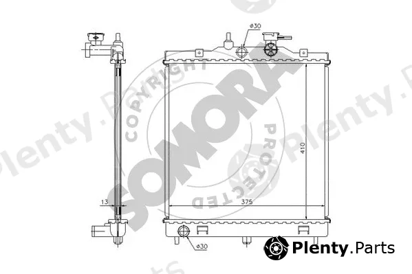 Somora 110040 — Radiator, engine cooling