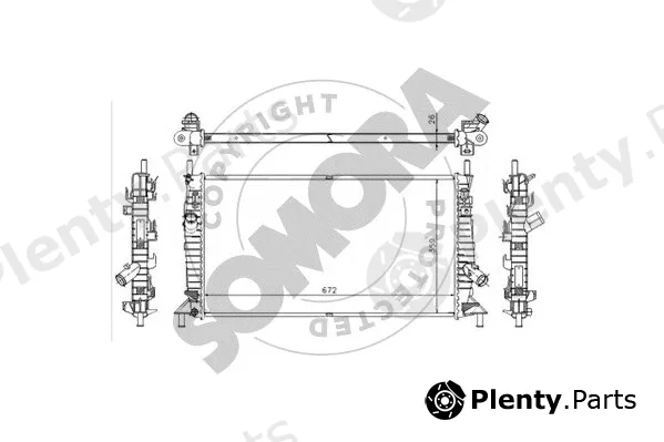 Somora 093640 — Radiator, engine cooling