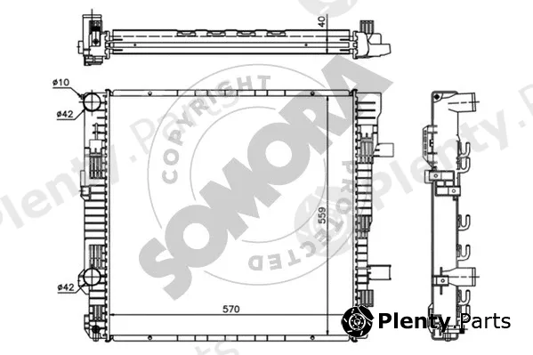 Somora 179940B — Radiator, engine cooling