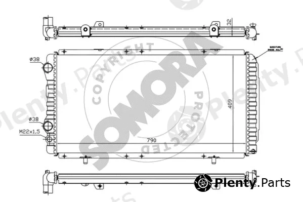 Somora 086040A — Radiator, engine cooling