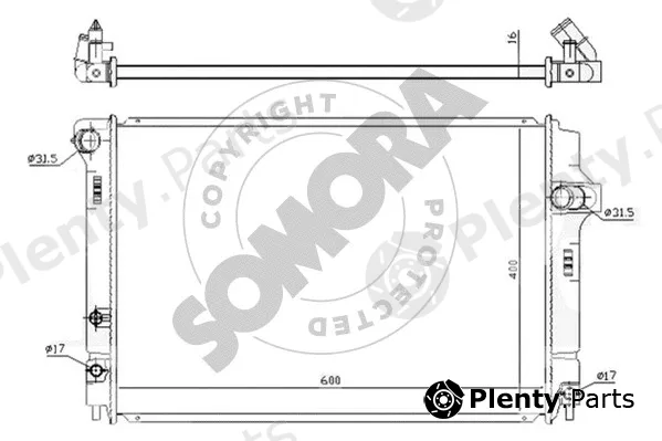 Somora 310440B — Radiator, engine cooling