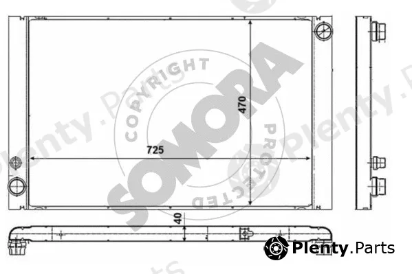 Somora 024140B — Radiator, engine cooling