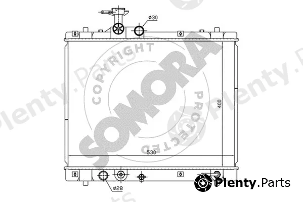 Somora 301740B — Radiator, engine cooling