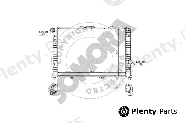 Somora 011240D — Radiator, engine cooling