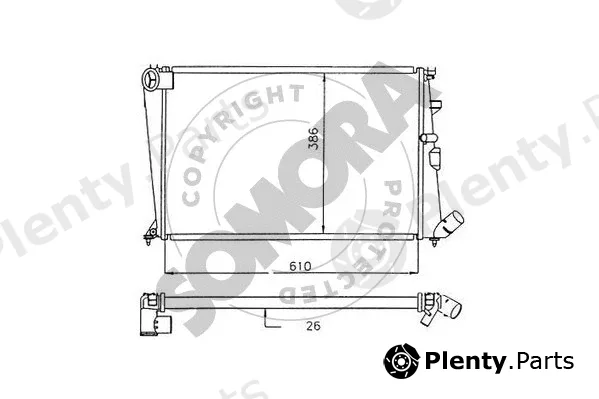 Somora 052140E — Radiator, engine cooling