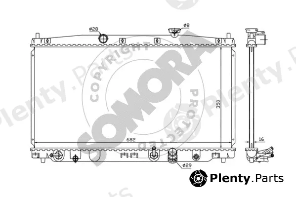 Somora 128540 — Radiator, engine cooling